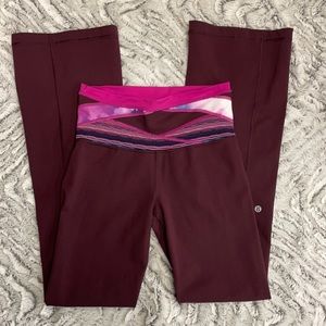 Lululemon Grove Pant (Regular) 4 Maroon and Pink